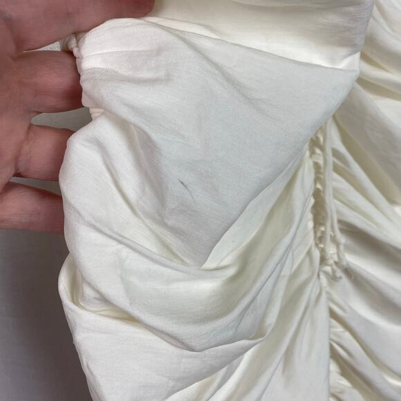 Zara Blogger Favorite Off White Ruched Front Mini Dress Sz.S NWT - Picture 15 of 16